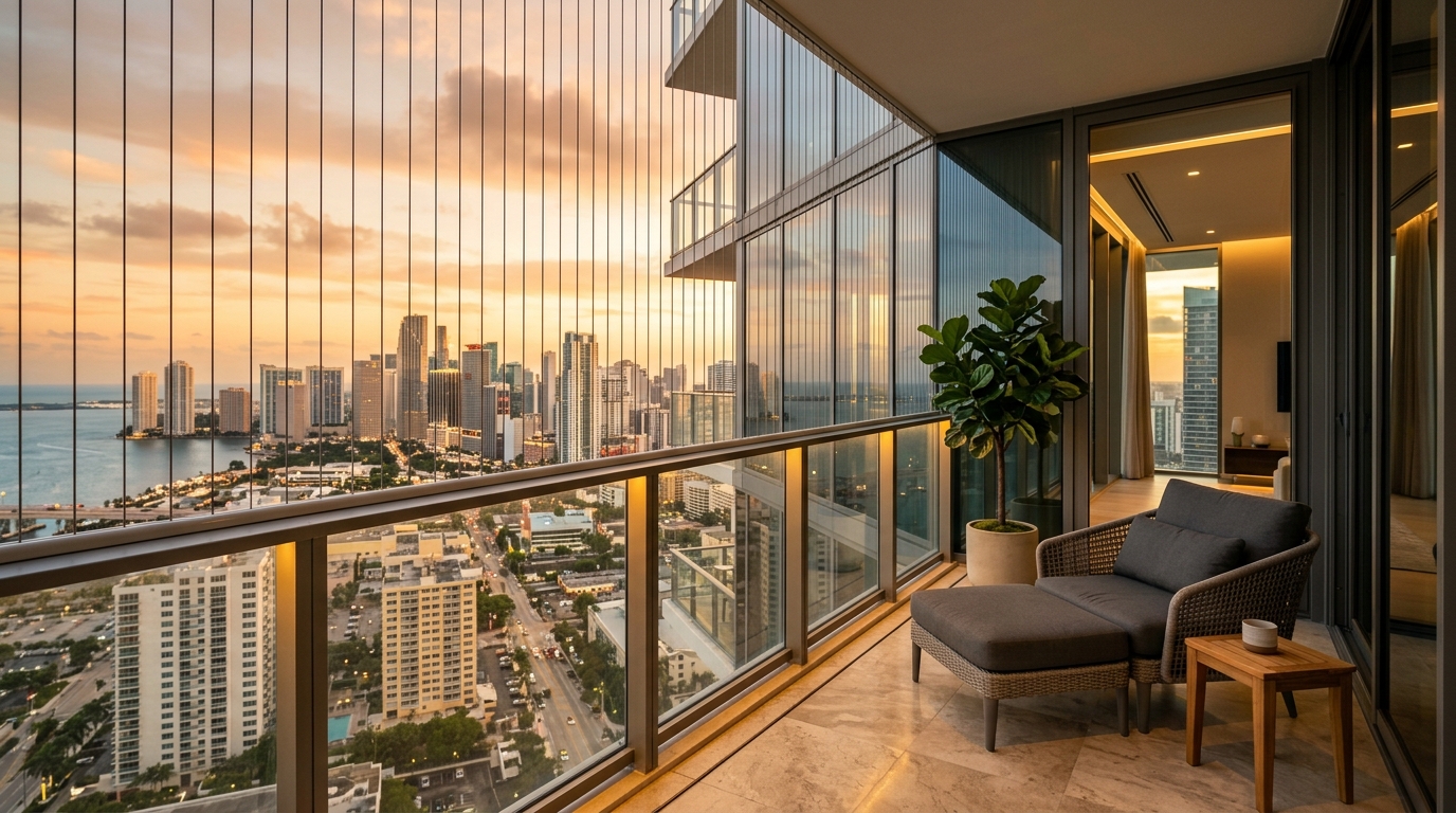 Prestige High Fields - Double-Height French Window Invisible Grills